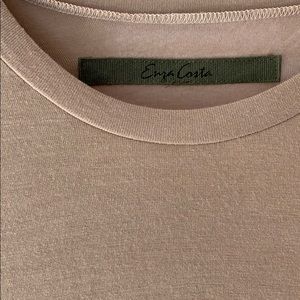 Enza Costa Silk Jersey Oversized S/S Crew in Tan